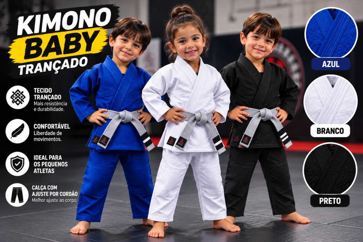 KIMONO JIU-JÍTSU TRANÇADO M-0 BABY – RESISTÊNCIA