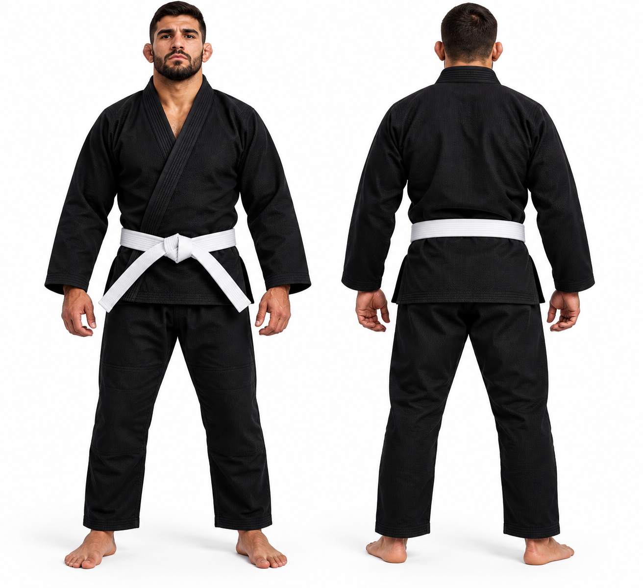 Kimono trançado tamanho A2 Preto ou Branco - Imagem 2